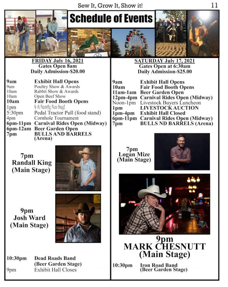 Event Schedule Crawford County Fair